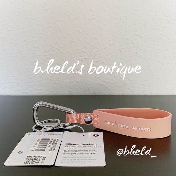 lululemon Silicone Keychain in Melon Sorbet/Silver One Size Brand New NWT - Picture 7 of 10